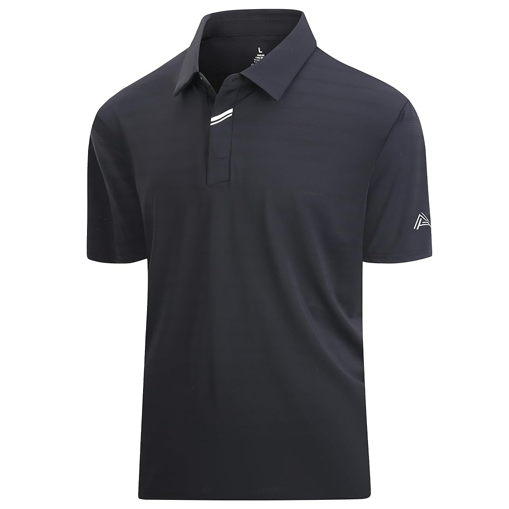 メンズウェア #FR2GOLF Polo Shirt / Black XL Amazon.com: Esabel.C Jacquard Golf Shirts for Men Moisture